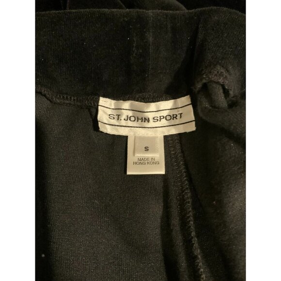 St. John Sport Black Velvet Pants W/ Elastic Waist, Size Small - Picture 7 of 7